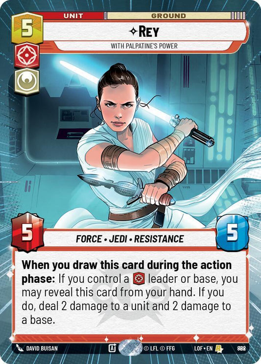 Rey (888) - With Palpatine's Power (Hyperspace Foil) (888) [Legends of the Force]