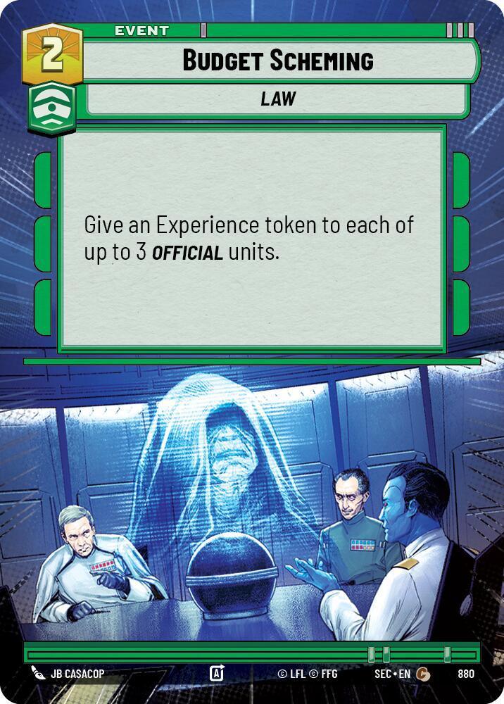 Budget Scheming (880) (Hyperspace Foil) (880) [Secrets of Power]