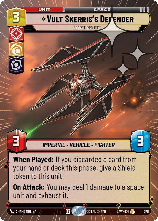 Vult Skerris's Defender - Secret Project (340) (Hyperspace Foil) (340) [A Lawless Time]