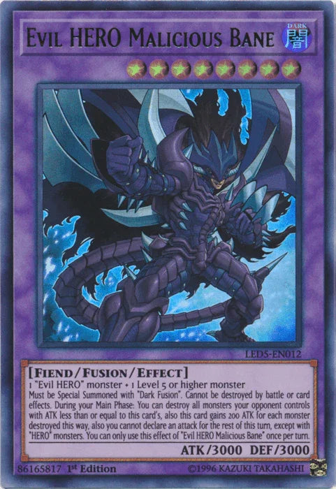 Evil Hero Malicious Bane [LED5-EN012] Ultra Rare