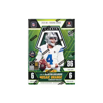 2025 Panini Mosaic Football 6-Pack Blaster Box (Mosaic Orange Parallels) (Green Box)