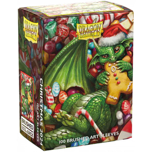 Dragon Shield Brushed Art Sleeves - The Christmas Dragon 2024