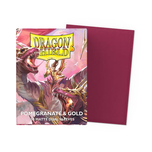 Dragon Shield Matte Dual Sleeves - Pomegranate & Gold (100-Pack)