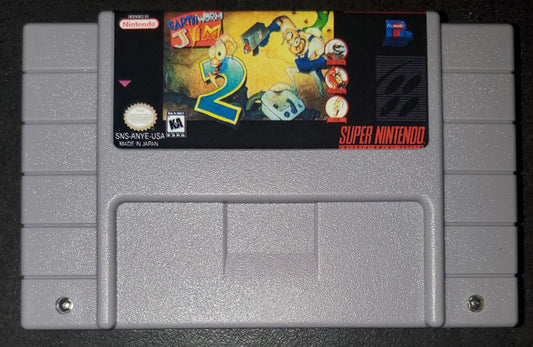 Eathworm Jim 2 SNES Video Game Cartridge Super Nintendo 1995