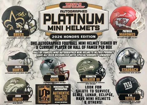 2026 Tristar Hidden Treasures Autographed Football Platinum Mini Helmets Honors Edition Box