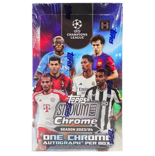 2023/24 Topps Stadium Club Chrome UEFA Club Competitions Soccer Hobby Box