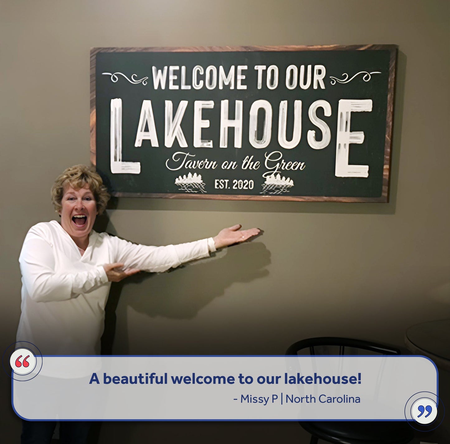 Welcome To Our Lakehouse Sign II