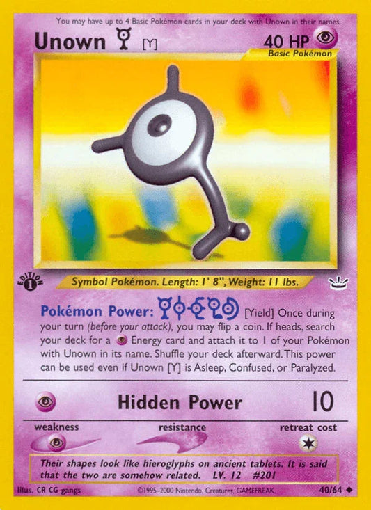 Unown [Y] (40/64) [Neo Revelation 1st Edition]