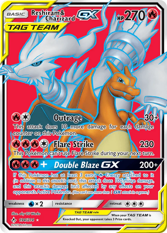 Reshiram & Charizard GX (194/214) [Sun & Moon: Unbroken Bonds]