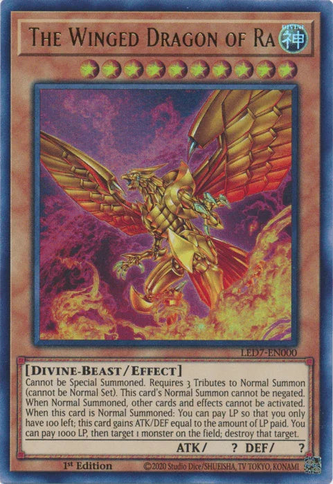 The Winged Dragon of Ra (Alternate Art) [LED7-EN000] Ultra Rare